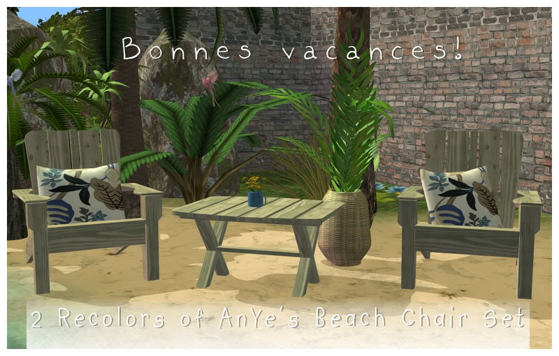 Recolors AnYe's Beach Chair set - Sims 2 Anyebe10