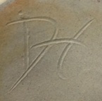 David Huffman vase with incised mark and sticker Huffma11