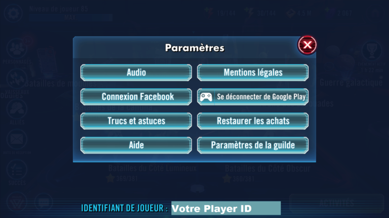 Inscription sur SWGOH.GG Player10