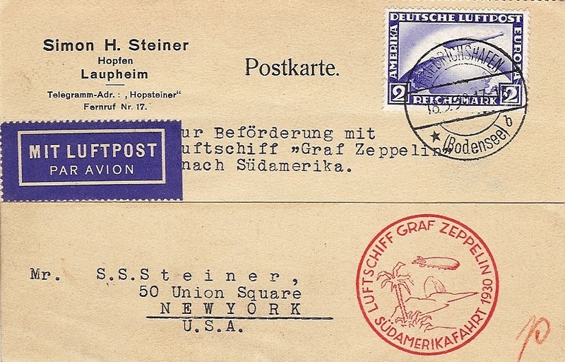 post - Südamerikafahrt 1930, Post nach Pernambuco 57_k_a10