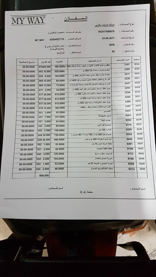 منتجات توفرت اليوم بفرع المنصوره   العمل منها غدا الاثنين 25-9-2017 856