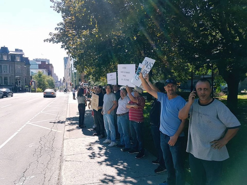 Rassemblement devant l’ambassade d’Algérie à Montréal pour dénoncer les interdictions de conférences à Aokas samedi 29 juillet 2017 1359