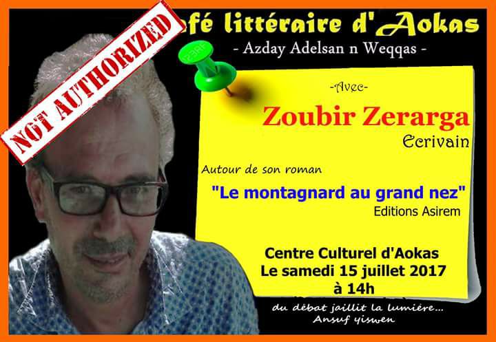Zoubir Zerarga interdit de rencontrer ses lecteurs à Aokas  413