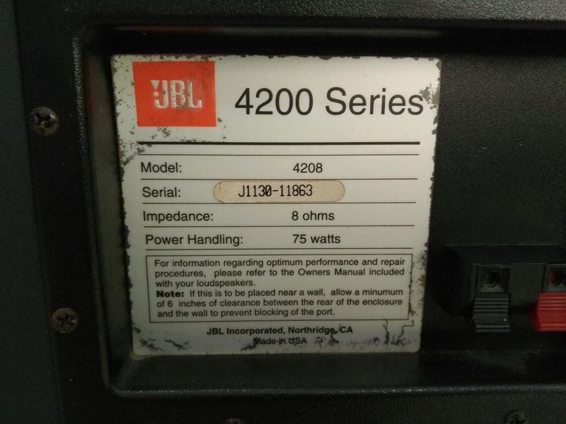 JBL Studio Monitor 4208 USA Made Speaker  Img_2220