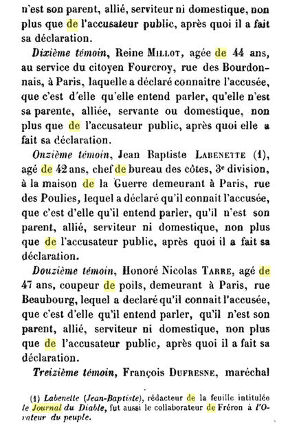 14 octobre 1793 (23 vendémiaire an II): 9H: Procès verbal de l'audience du Tribunal Révolutionnaire (15) 1011