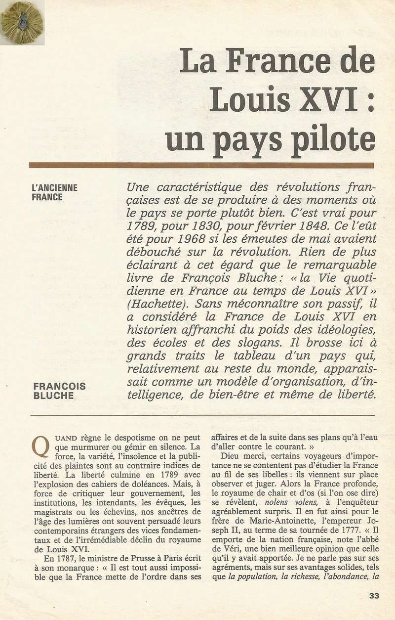 FRANÇOIS BLUCHE: LA FRANCE DE LOUIS XVI: UN PAYS PILOTE 137