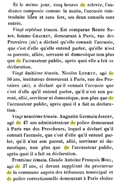 14 octobre 1793 (23 vendémiaire an II): 9H: Procès verbal de l'audience du Tribunal Révolutionnaire (15) 1810