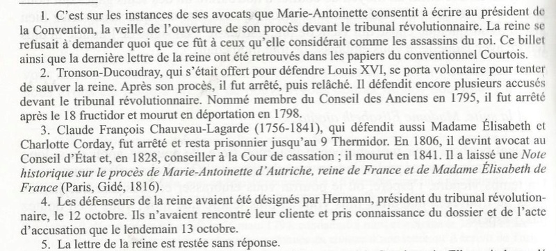 13 octobre 1793 (22 vendémiaire an II): Marie-Antoinette au Président de la Convention Nationale 232
