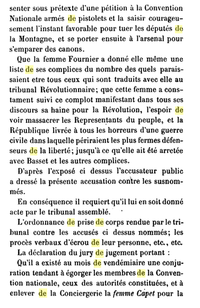 16 janvier 1794: Jugement dans l'affaire du complott formé pour l'évasion de Marie-Antoinette 618