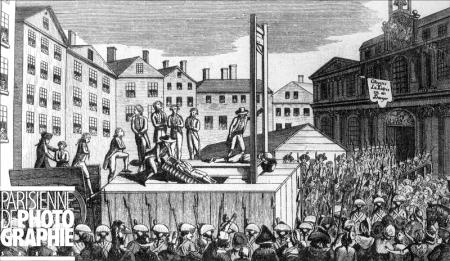 25 avril 1792: Première utilisation de la guillotine, en place de Grève, à Paris Carrou11