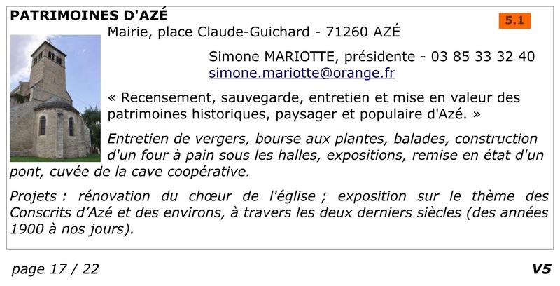 FAPPAH, Annuaire interactif Version juillet 2017 de la Fédération des Associations de sauvegarde et mise en valeur du patrimoine bâti, paysager et immatériel concentrées entre Cluny Tournus et périphérie du PAH . 019d10