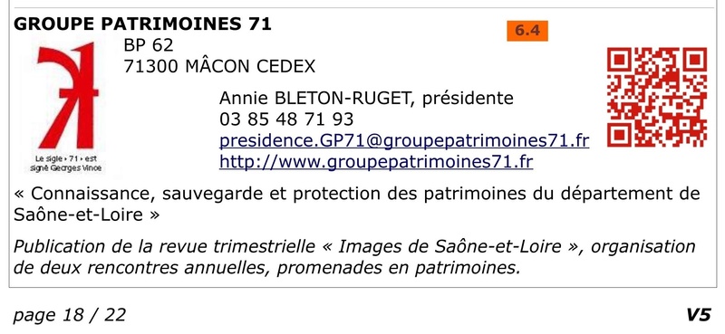 FAPPAH, Annuaire interactif Version juillet 2017 de la Fédération des Associations de sauvegarde et mise en valeur du patrimoine bâti, paysager et immatériel concentrées entre Cluny Tournus et périphérie du PAH . 020e10