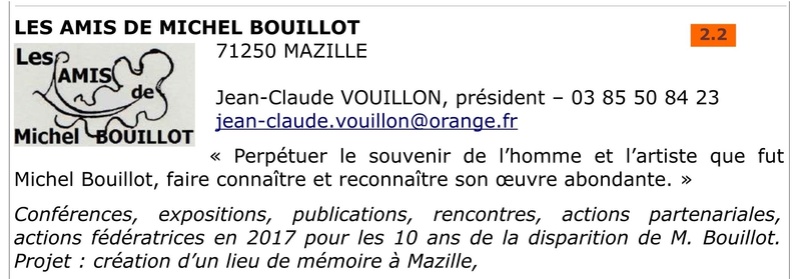 FAPPAH, Annuaire interactif Version juillet 2017 de la Fédération des Associations de sauvegarde et mise en valeur du patrimoine bâti, paysager et immatériel concentrées entre Cluny Tournus et périphérie du PAH . 08c10