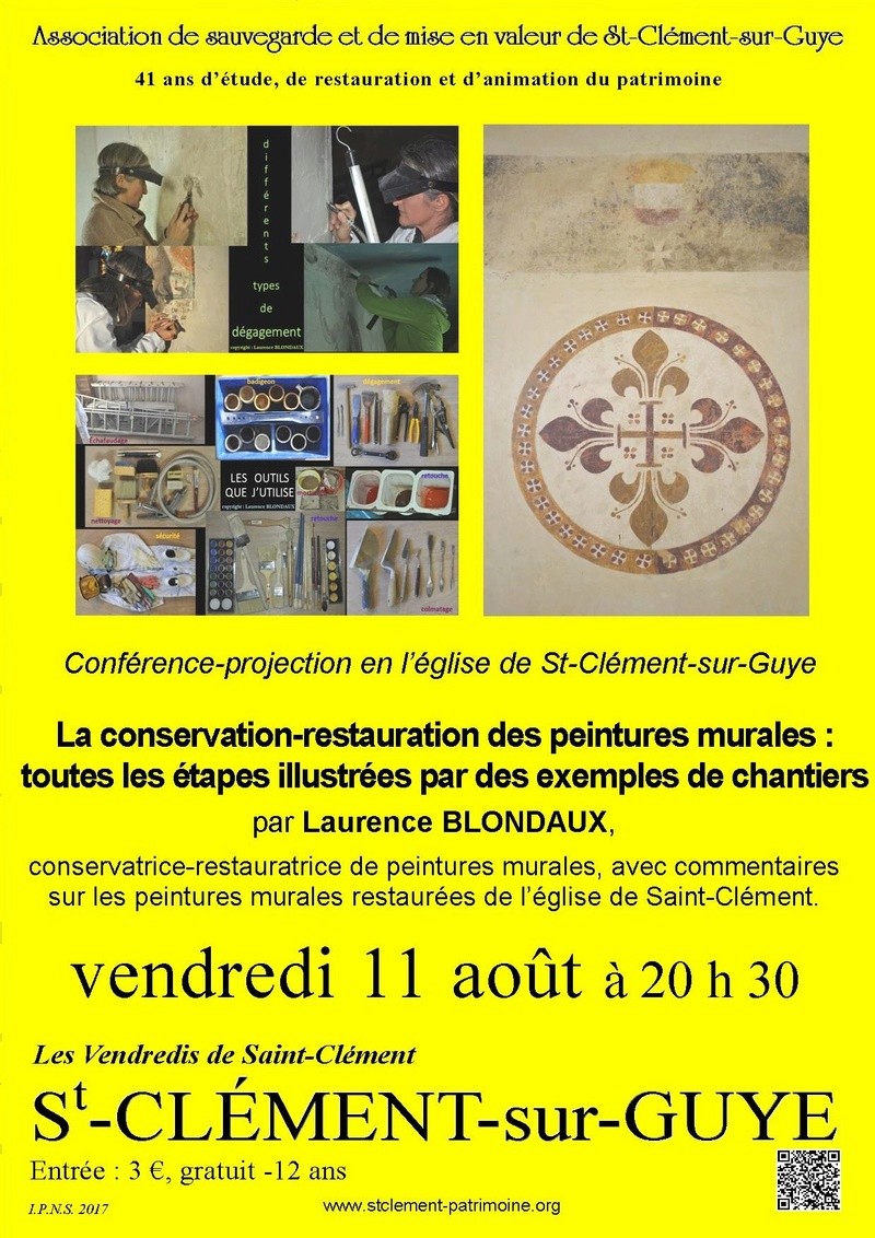 Conférence-projections avec Laurence Blondaux, conservatrice-restauratrice de peintures murales: "La conservation-restauration des peintures murales  11081710