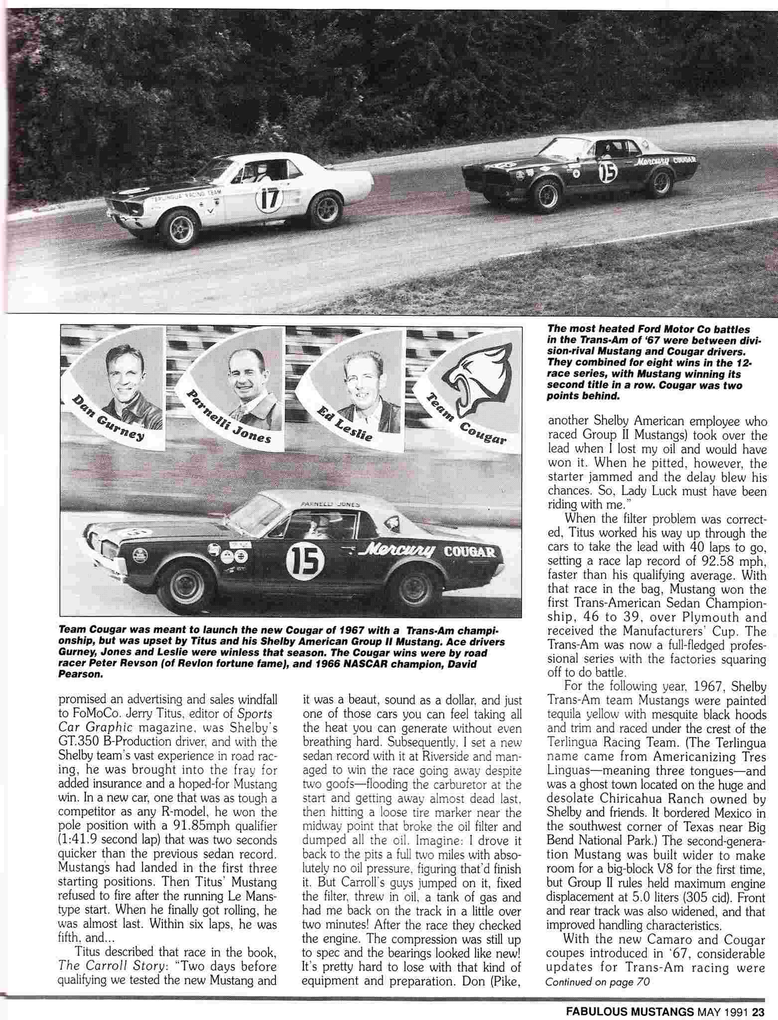 L'équipe de course Terlingua de Shelby-American en 1967 Titus_11