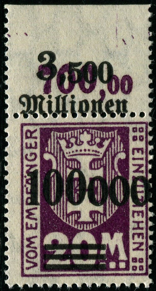 Portomarken  "Kleines Wappen von Danzig" mit schwarzem Aufdruck  P_29_i10