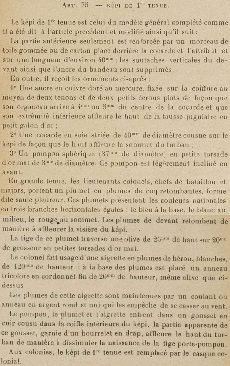 Les képis de grande tenue des officiers et adjudants français Dm_du_14