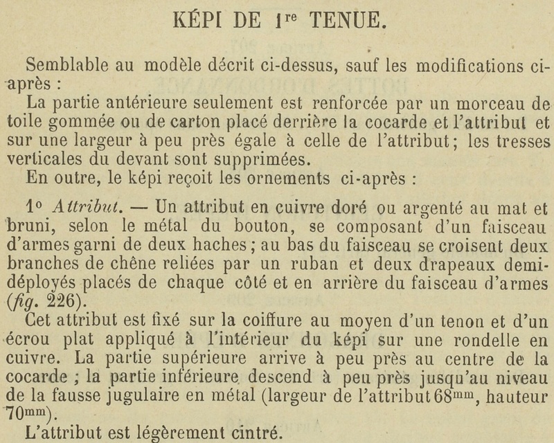 Les képis de grande tenue des officiers et adjudants français Justic11