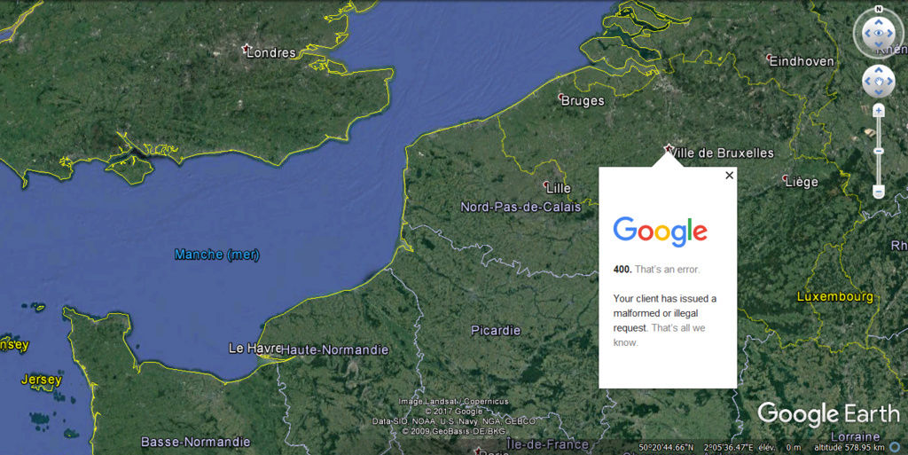 [Résolu] Affichage de la fenêtre des villes [problème technique Google Earth] Probly10