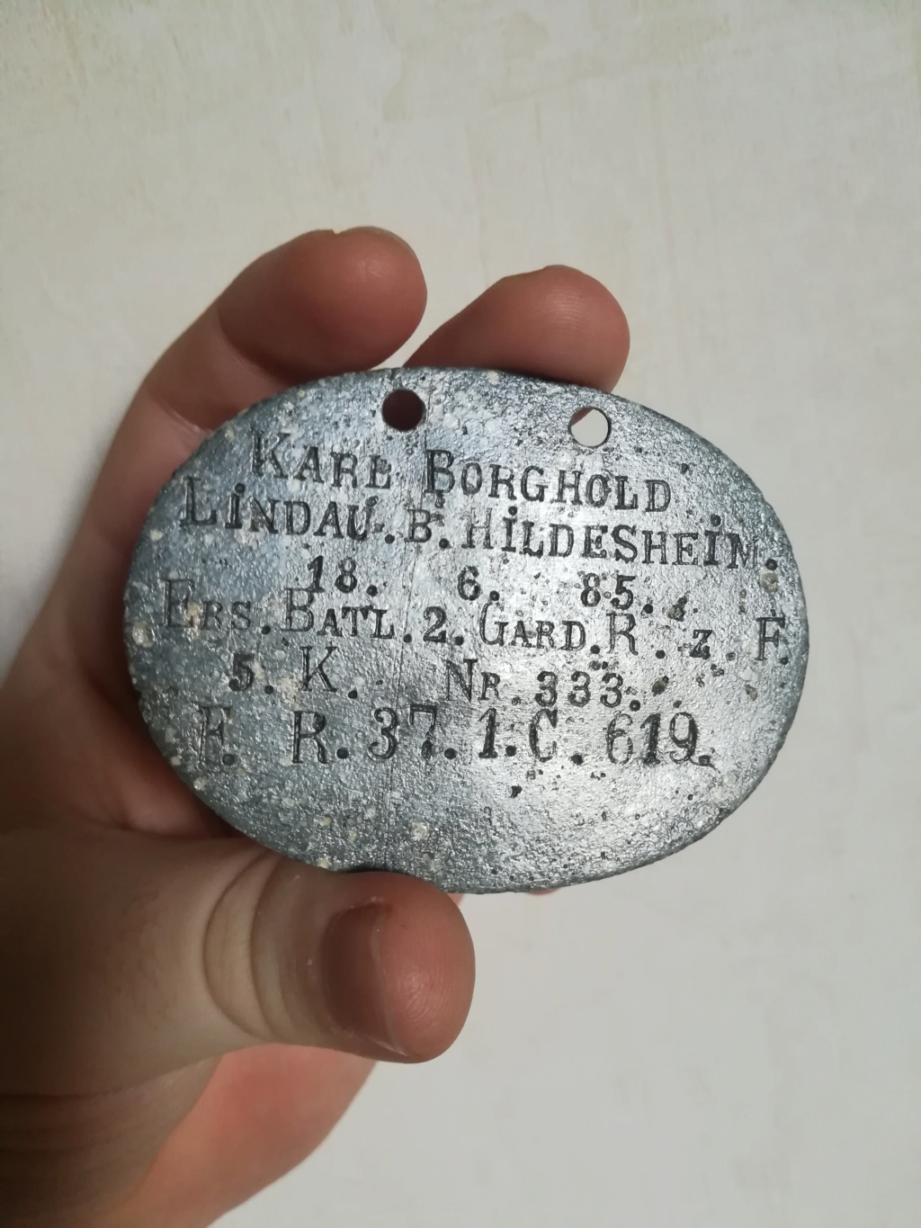 Identification plaque d'identité allemande WW1  Img_1790