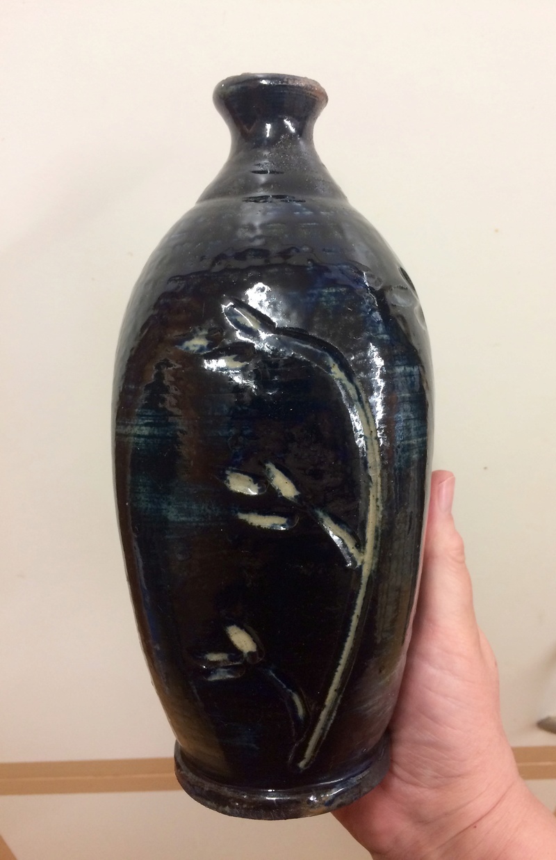 Japanese style cobalt blue vase  Img_8927