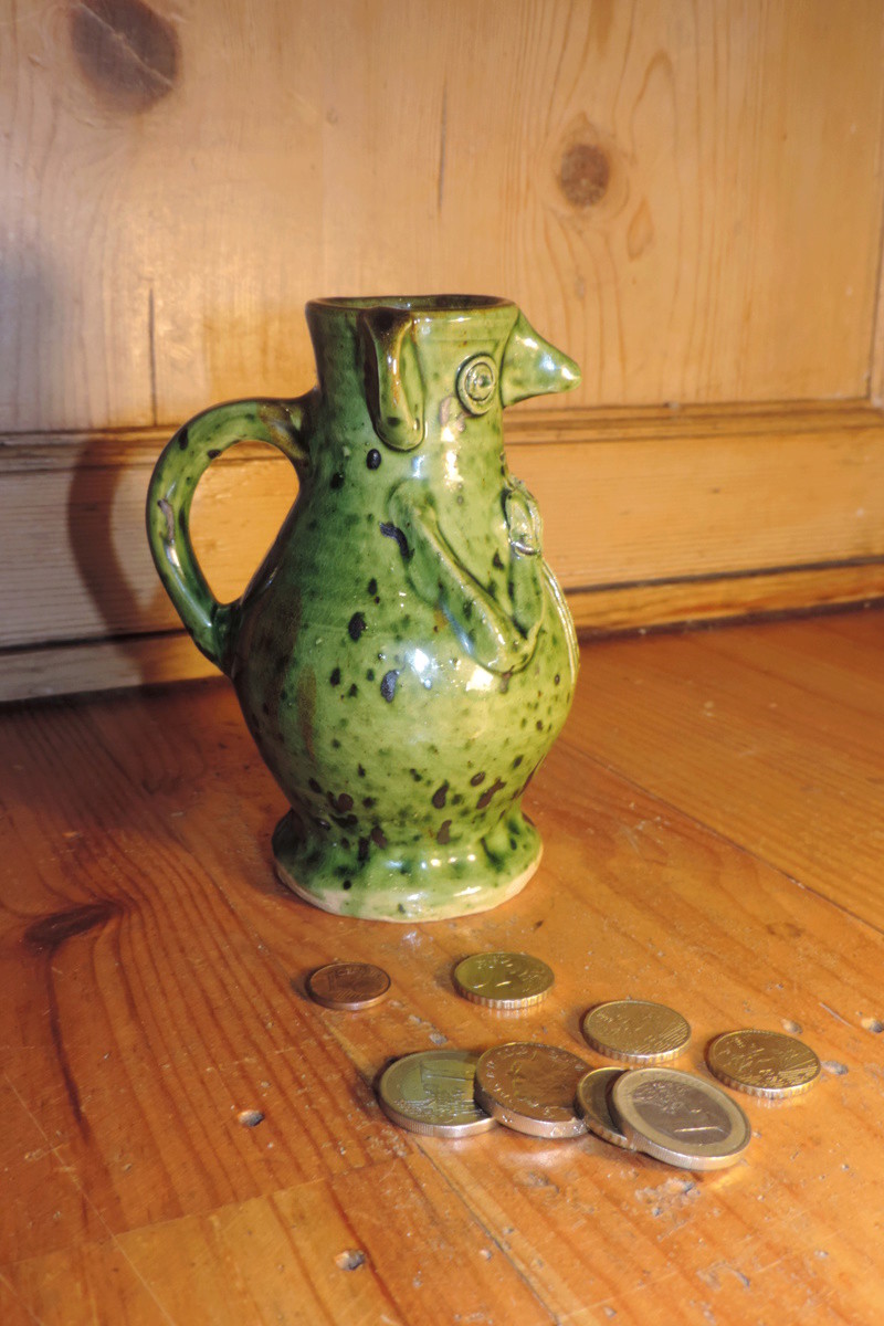 Green Kingston ware figural pot, Andrew MacDonald, The Pot Shop, Lincoln Dscn8523