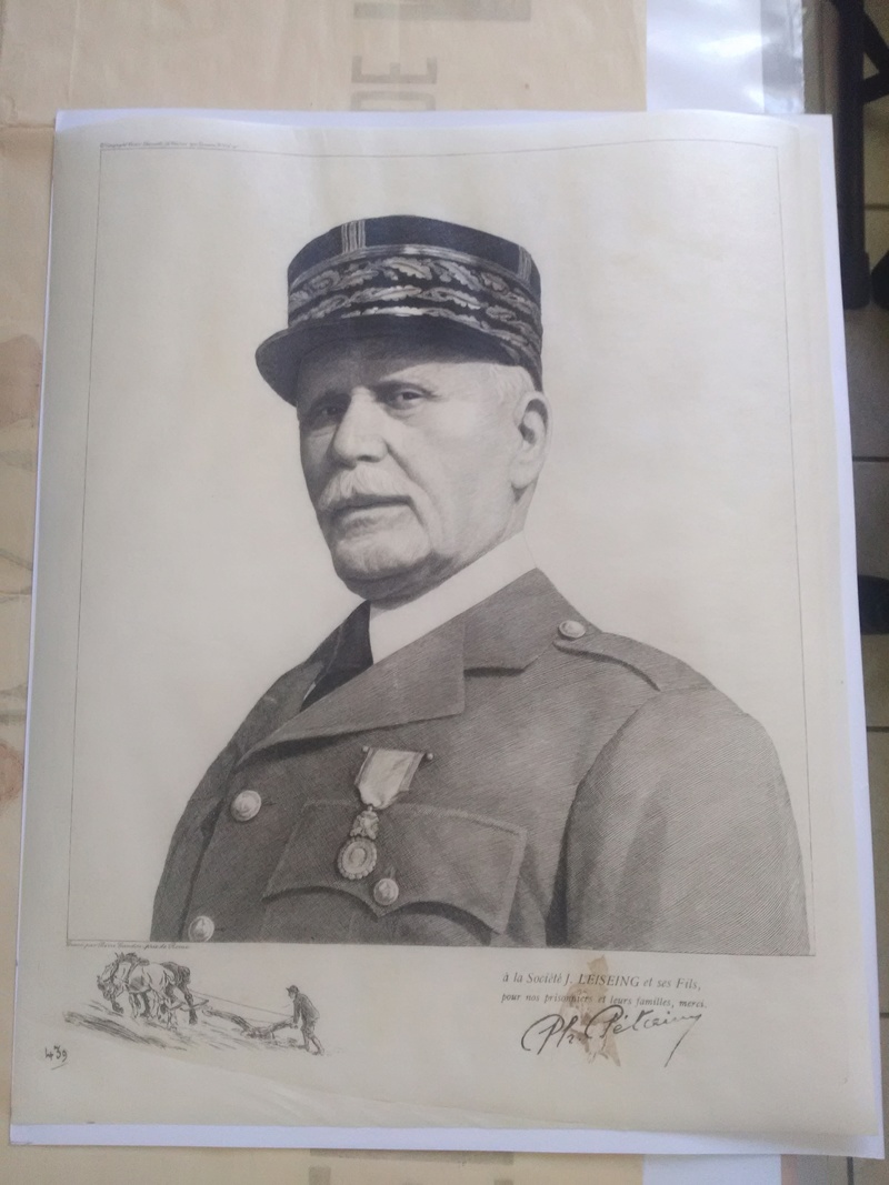Portrait de Pétain gravure par Gandon, prisonniers de guerre  Img_2089
