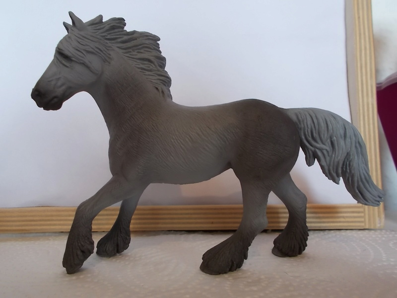 horses - I started with repainting - Schleich horses Friese15