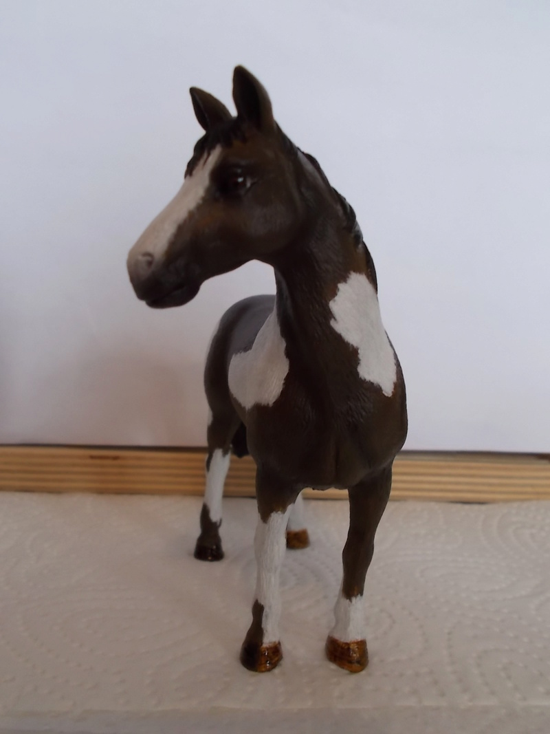 horses - I started with repainting - Schleich horses Pinto_12