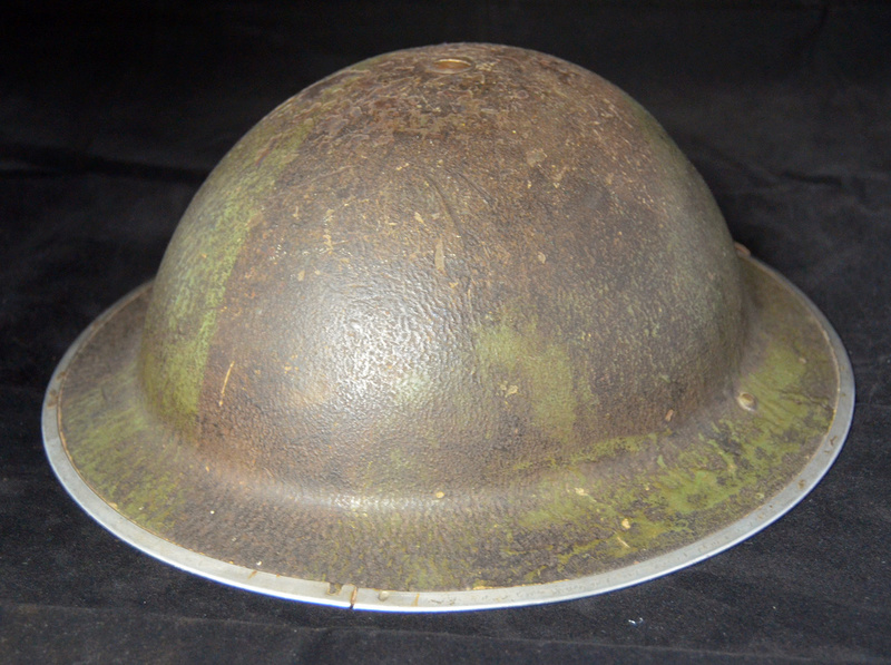 British RAF camo helmet with insignia and Canadian liner Raf310