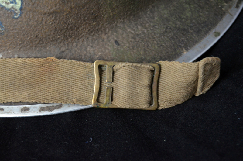 British RAF camo helmet with insignia and Canadian liner Raf910