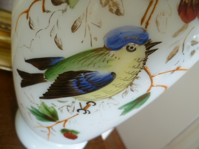 Opaline Enamel Painted 10 Inch Vase P1250710