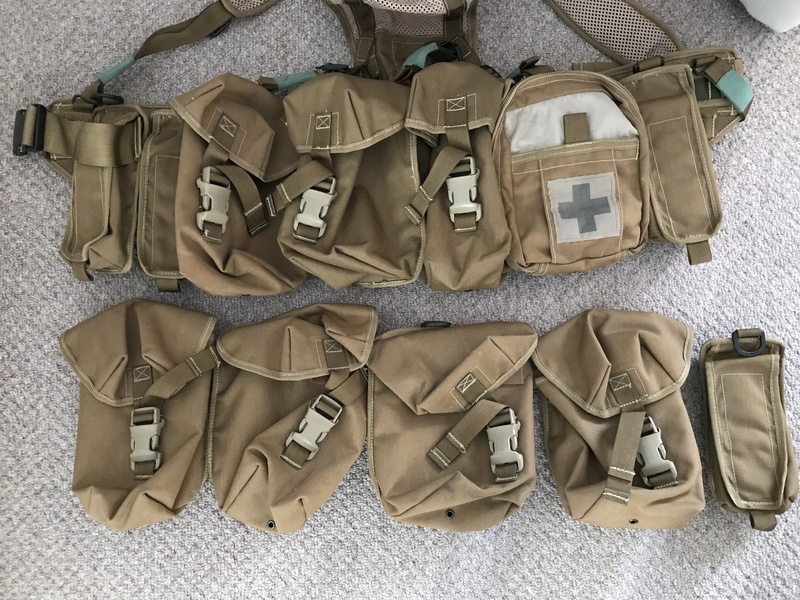 PECOC Coyote Tan Webbing set and spare pouches Img_1414