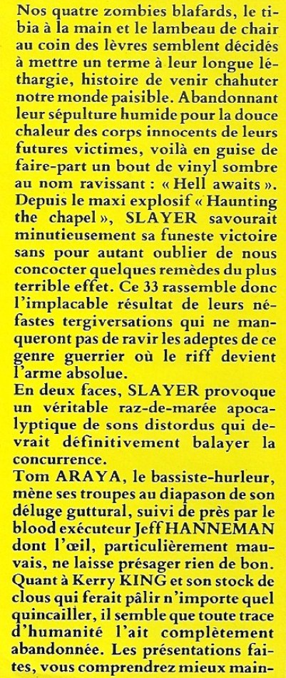 Slayer - 1985 - Hell awaits 1515