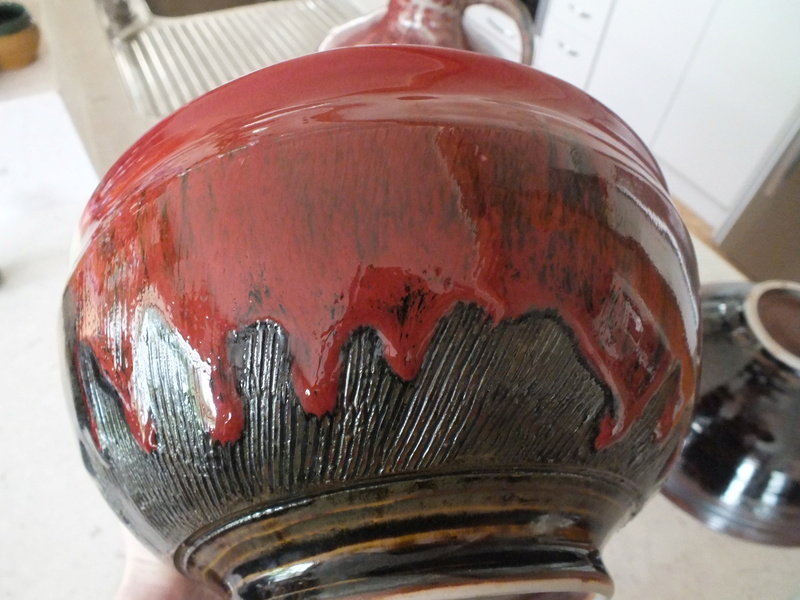 Large M mark on big beautiful Copper Red Glazed Porcelain Pots: IT IS MURRAY GARNER Dscf6815