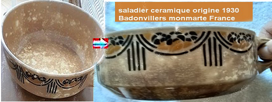 SALADIER CERAMIQUE ORIGINA bADONVILLIERS  FRANCE MONTMARTRE Vintag26