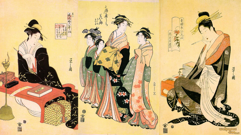 Japanese painting art pics Geisha12