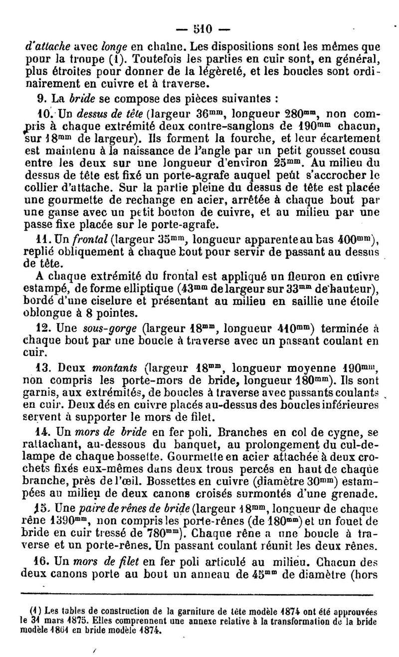 La selle d'artillerie modèle 1861. Sacoches et bissac. Harnachements d'attelage 24_aou13