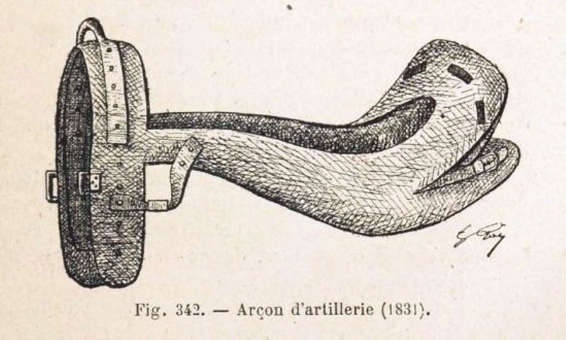 La selle d'artillerie modèle 1861. Sacoches et bissac. Harnachements d'attelage Traity10