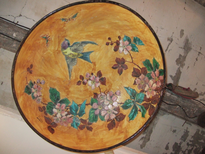 Grande vasque décorative en céramique signée Ciolek Dscf4710