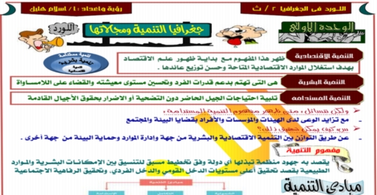 اقوى مذكرة جغرافيا للصف الثاني الثانوي 71 ورقة بالألوان مستر اسلام هليل