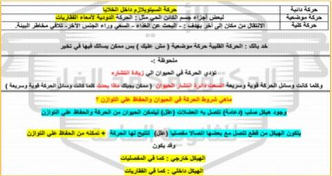 شرح الحركة في الكائنات الحية احياء الثانوية العامة 2019