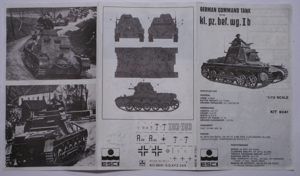 [ESCI modifié]  kleiner Panzerbefehlswagen I  Ausf. B  (Sd.Kfz. 265)  (146) Sdkfz143