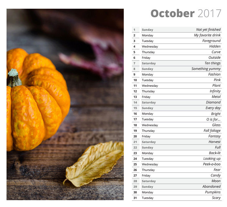 photo challenge octobre A349