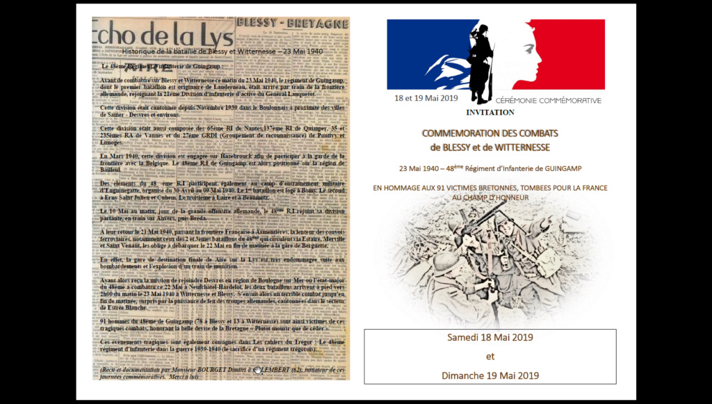 commémorations région Boulonnais, 18 et 19/05/2019 WITTERNESSE et BLESSY,  Screen14