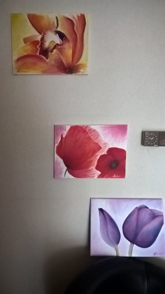 3e fleur aquarelle - ensemble au mur 21192511