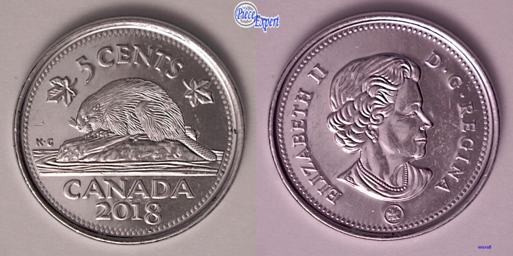 2018 - Coin entrechoqué Revers. 5_cent25