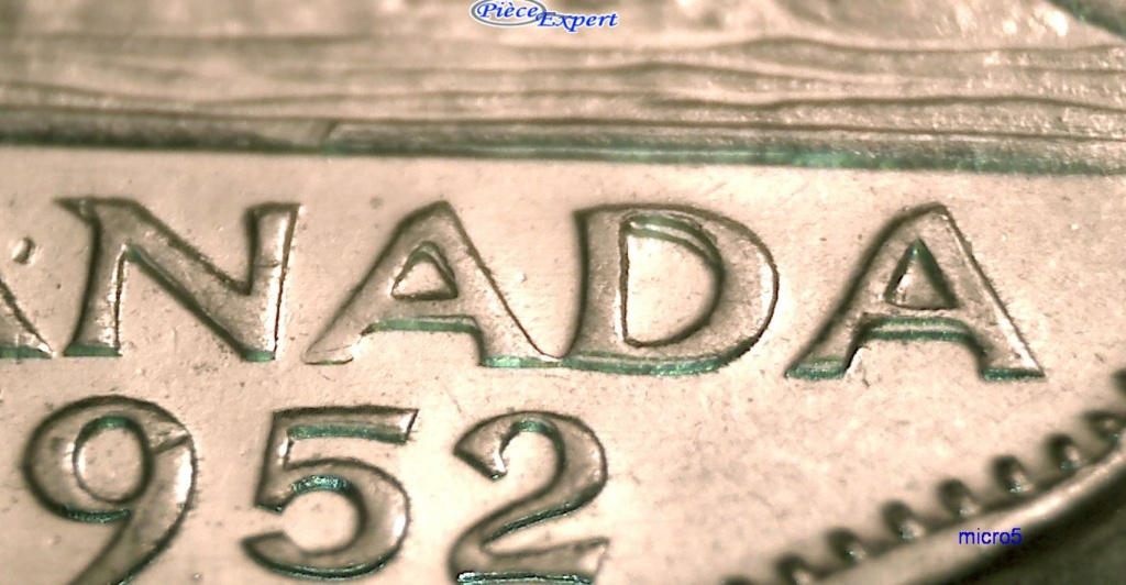 1952 - Éclat de coin 1er A de Canada + Doublement Cpe_1110