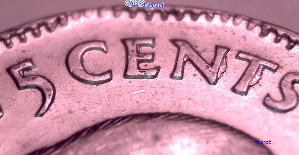 1952 - Coin détérioré 5nt+Eclat feuille droite+Coin fendillé Date Cpe_1115