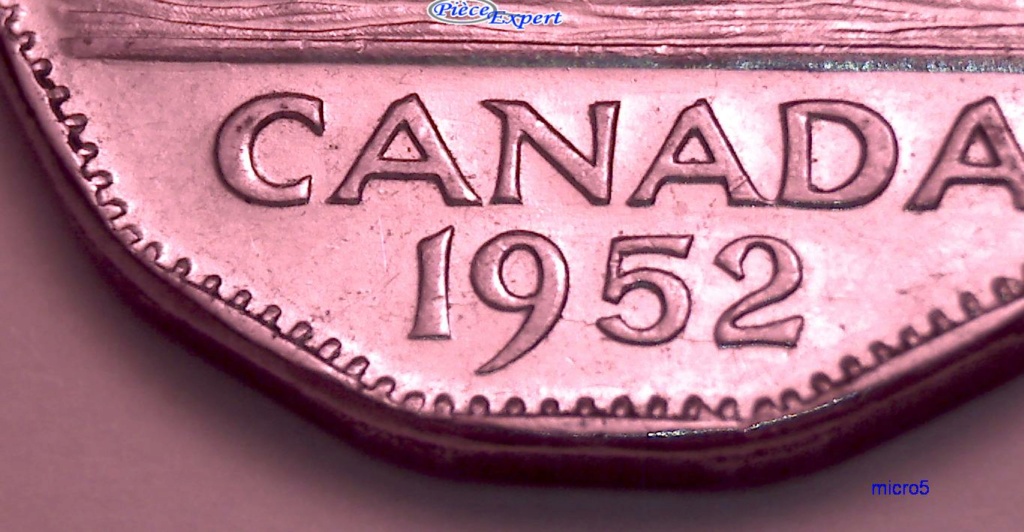 1952 - Coin détérioré 5nt+Eclat feuille droite+Coin fendillé Date Cpe_1120